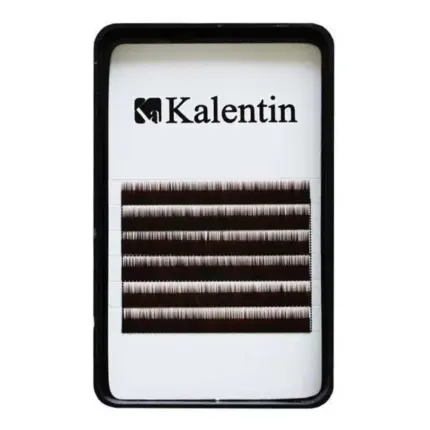 Kalentin Extensión de Cejas Planas Marrón Oscuro 6mm